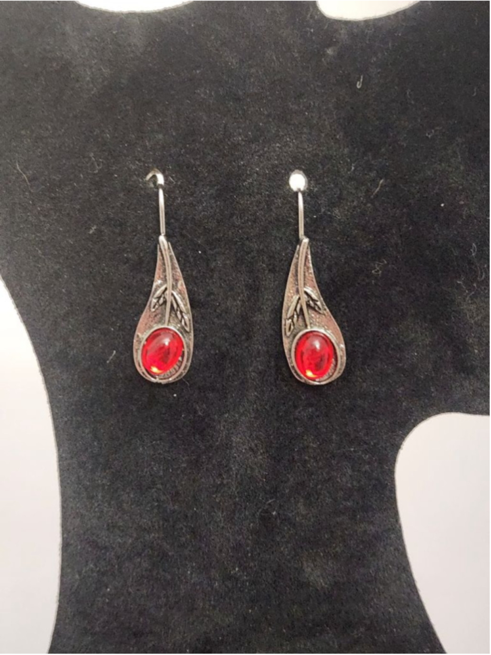 Teardrop Crimson Drop Earrings